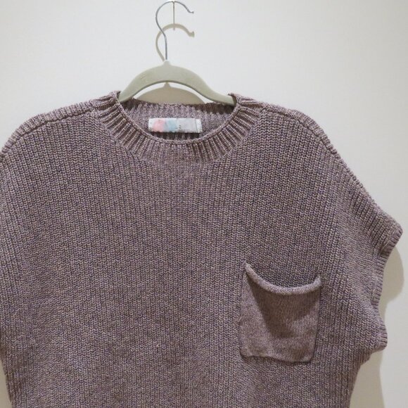 FREE PEOPLE BEACH Freya Ribbed Knit Sweater Top in Cashmere Lilac - Size XL - Picture 4 of 12